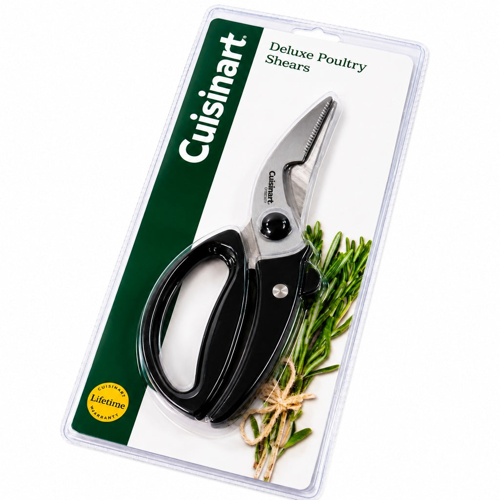 Cuisinart Deluxe Poultry Shears – Heavy-Duty Stainless-Steel Kitchen Scissors with Serrated Blade, Safety Lock & Ergonomic Handle for Chicken, Turkey, Duck & Meat Preparation