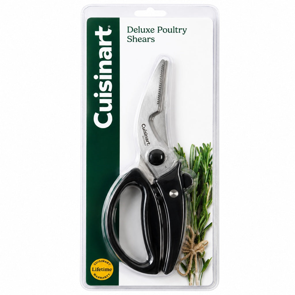 Cuisinart Deluxe Poultry Shears – Heavy-Duty Stainless-Steel Kitchen Scissors with Serrated Blade, Safety Lock & Ergonomic Handle for Chicken, Turkey, Duck & Meat Preparation