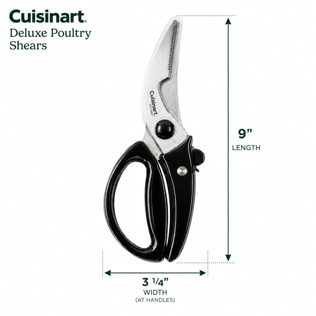 Cuisinart Deluxe Poultry Shears – Heavy-Duty Stainless-Steel Kitchen Scissors with Serrated Blade, Safety Lock & Ergonomic Handle for Chicken, Turkey, Duck & Meat Preparation