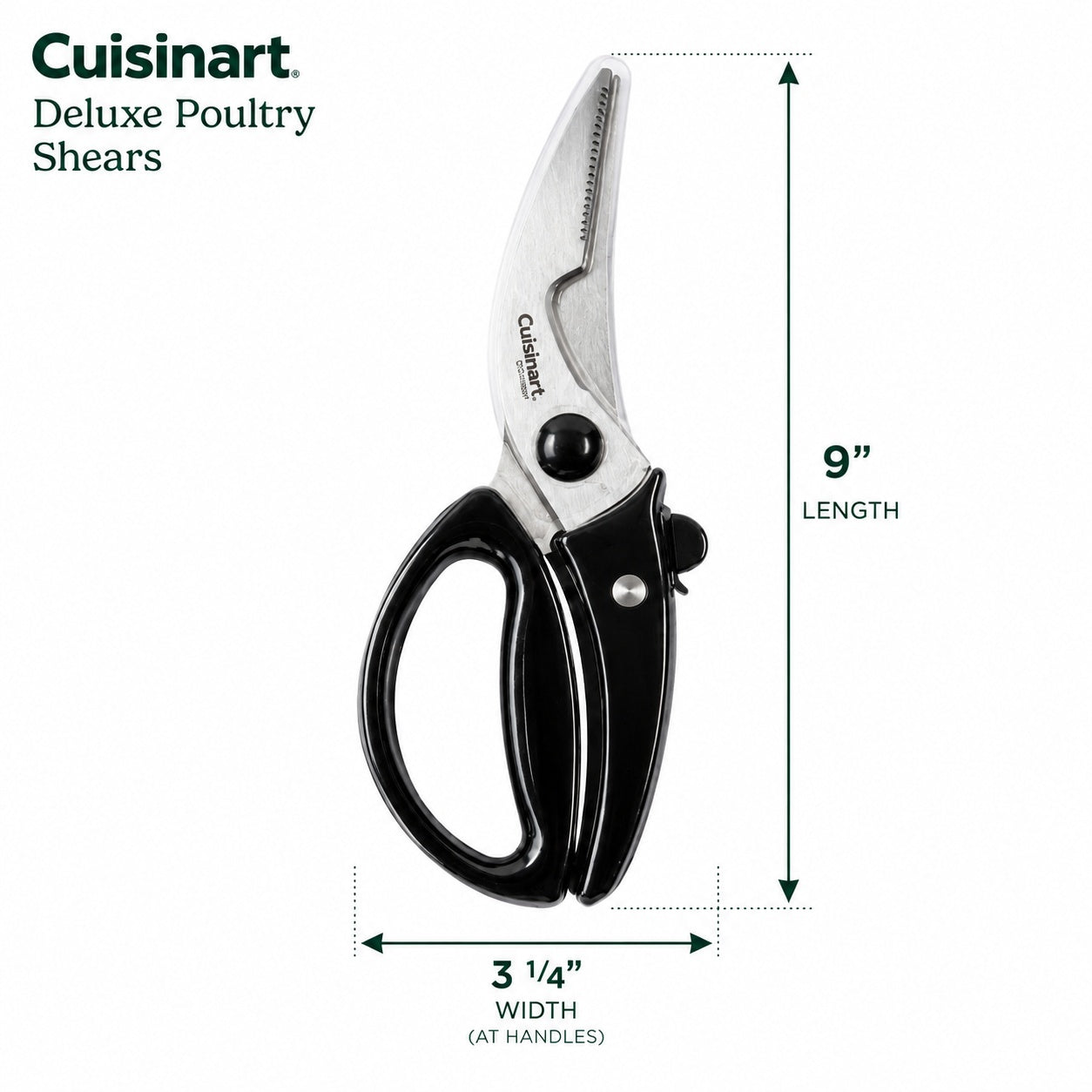 Cuisinart Deluxe Poultry Shears – Heavy-Duty Stainless-Steel Kitchen Scissors with Serrated Blade, Safety Lock & Ergonomic Handle for Chicken, Turkey, Duck & Meat Preparation