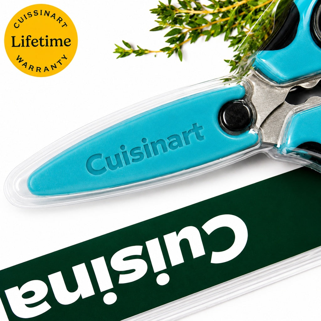 Cuisinart 6" All-Purpose Herb Shears with Stainless Steel Blades Herb Stripper & Blade Cover Kitchen Herb Scissors for Basil, Parsley, Chives & More