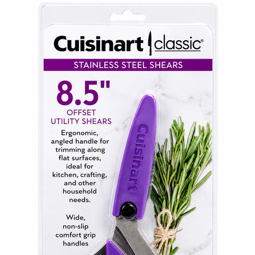 Cuisinart Classic Purple 8.5" Offset Utility Shears Stainless Steel Multi-Purpose Kitchen Scissors