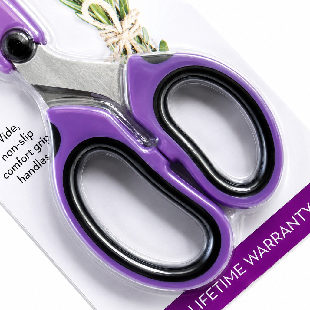 Cuisinart Classic Purple 8.5" Offset Utility Shears Stainless Steel Multi-Purpose Kitchen Scissors