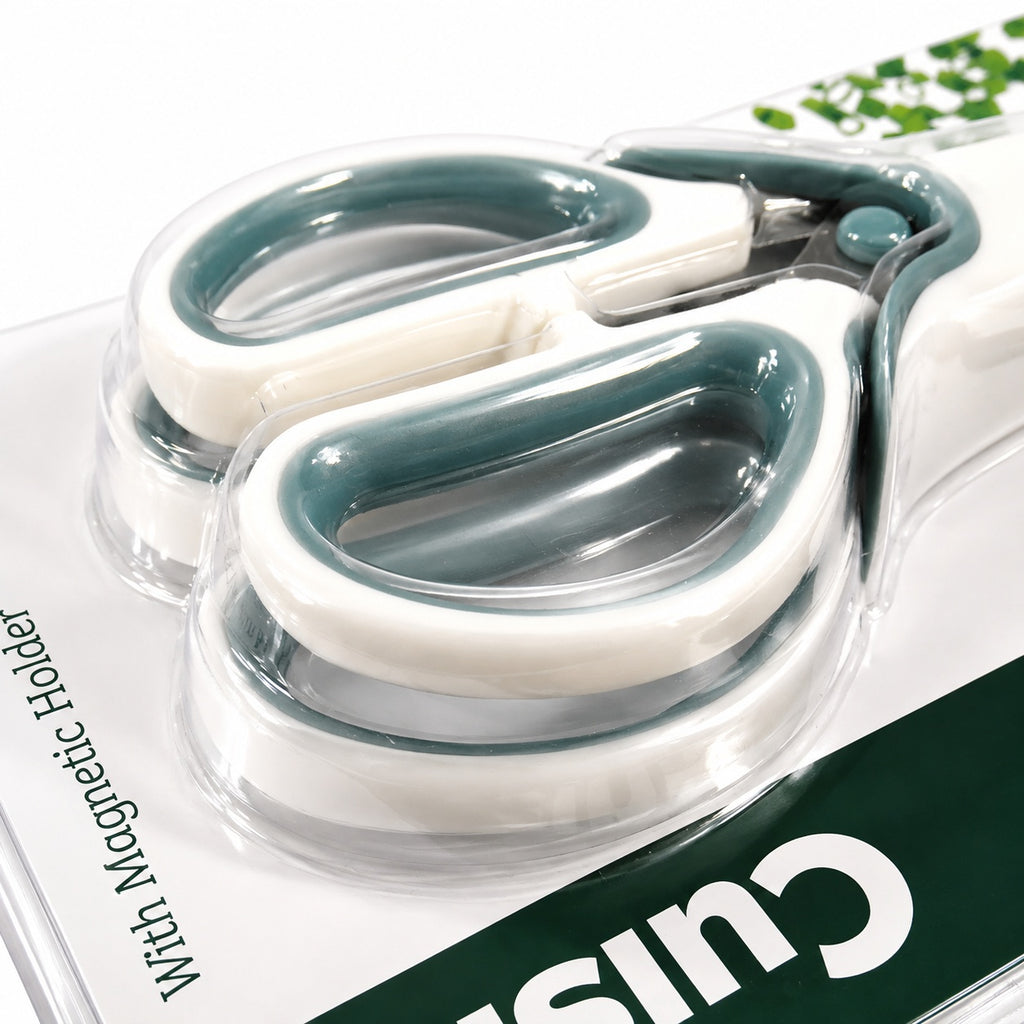 Cuisinart 2-Piece Kitchen Shears Set with Magnetic Holder 8" Utility Shears & 6" Herb Scissors Stainless Steel Kitchen Scissors Lifetime Warranty