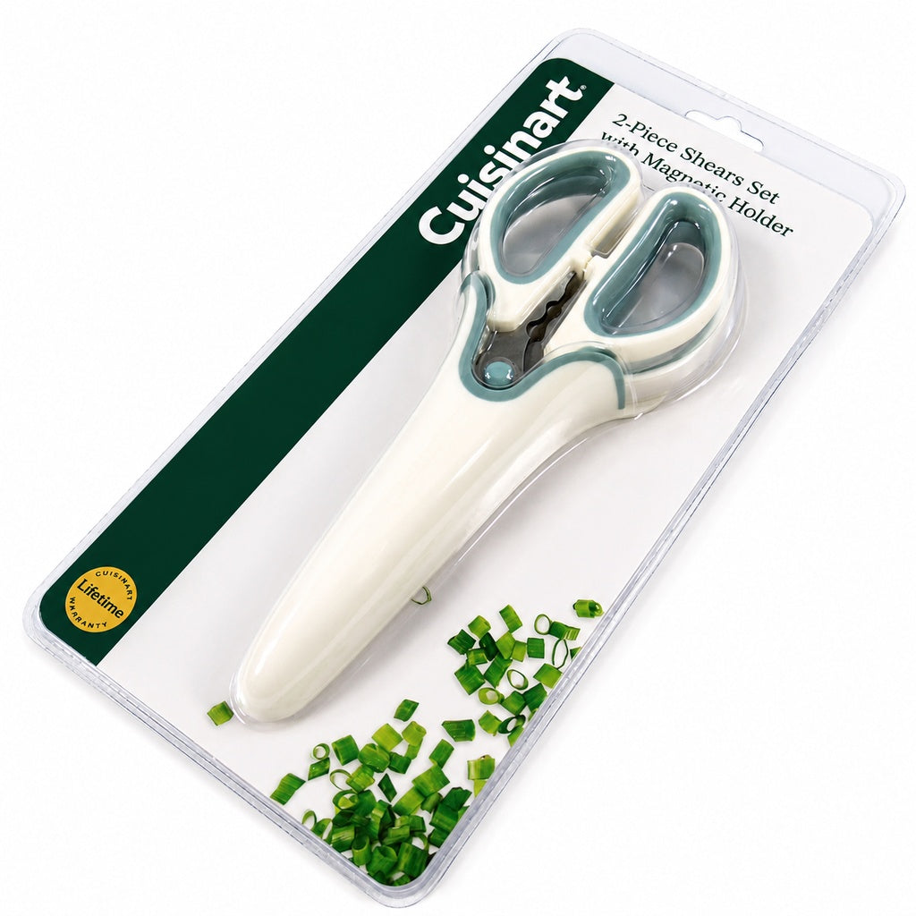Cuisinart 2-Piece Kitchen Shears Set with Magnetic Holder 8" Utility Shears & 6" Herb Scissors Stainless Steel Kitchen Scissors Lifetime Warranty