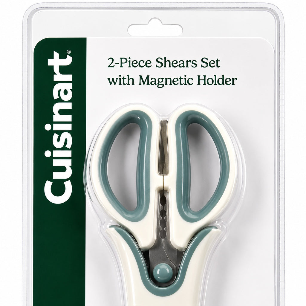 Cuisinart 2-Piece Kitchen Shears Set with Magnetic Holder 8" Utility Shears & 6" Herb Scissors Stainless Steel Kitchen Scissors Lifetime Warranty
