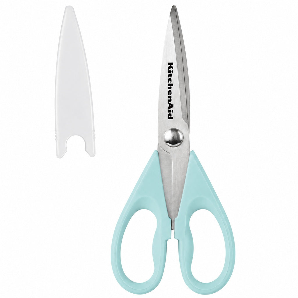 KitchenAid Aqua Green Kitchen Scissors Stainless-Steel Utility Shears with Protective Sheath