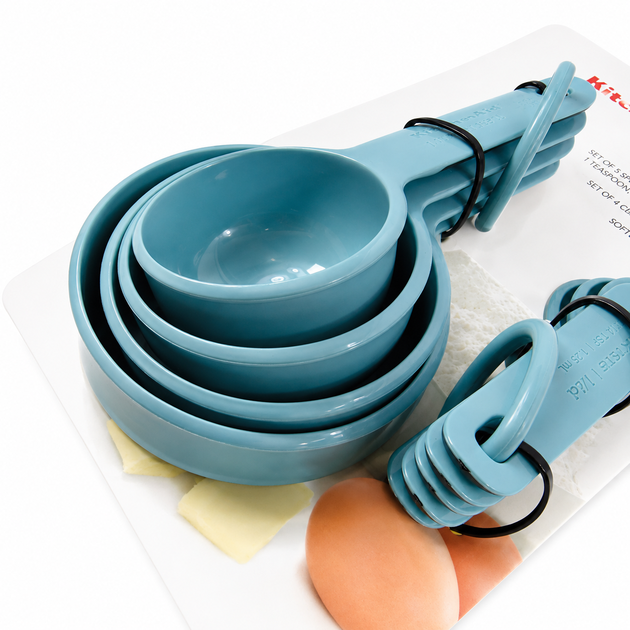 KitchenAid 9-Piece Measuring Cups & Spoons Set – Aqua Green, Dishwasher Safe