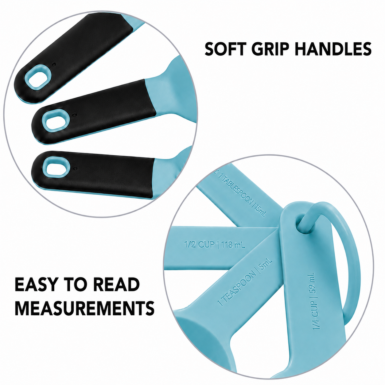 KitchenAid 9-Piece Measuring Cups & Spoons Set – Aqua Green, Dishwasher Safe