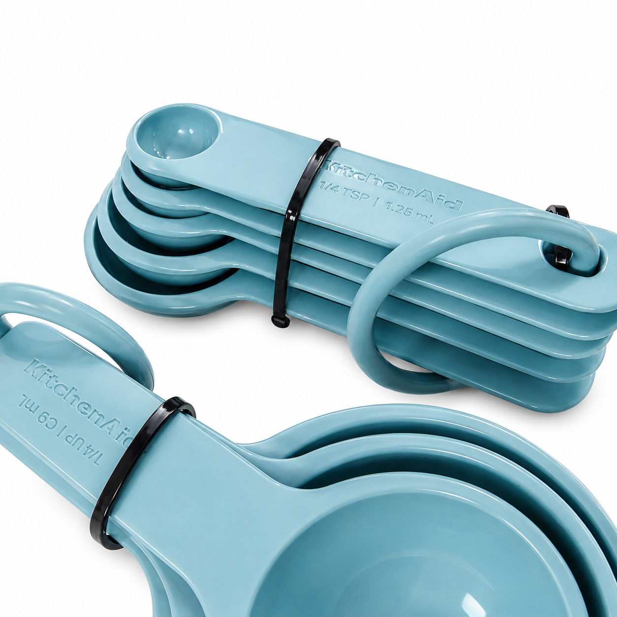 KitchenAid 9-Piece Measuring Cups & Spoons Set – Aqua Green, Dishwasher Safe