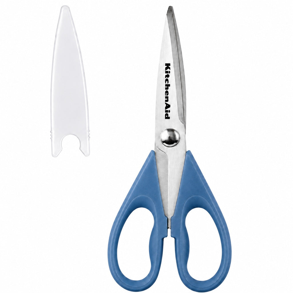 KitchenAid Light Blue Kitchen Scissors Stainless-Steel Utility Shears with Protective Sheath