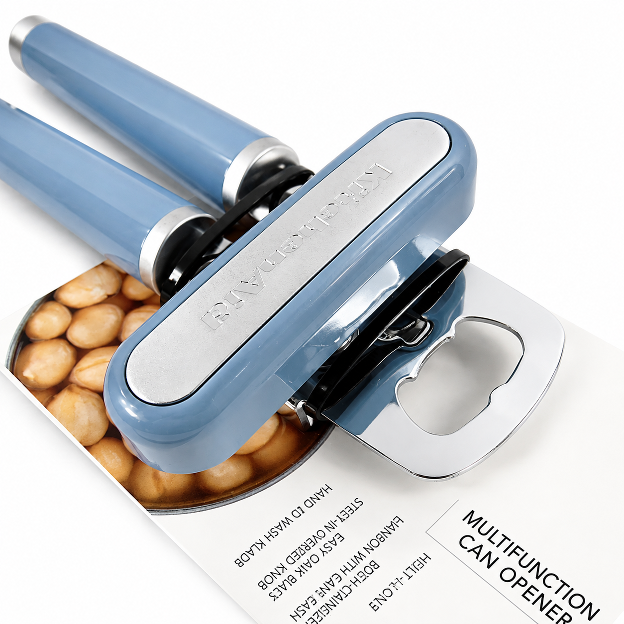 KitchenAid Multifunction Can Opener with Built-In Bottle Opener – Blue