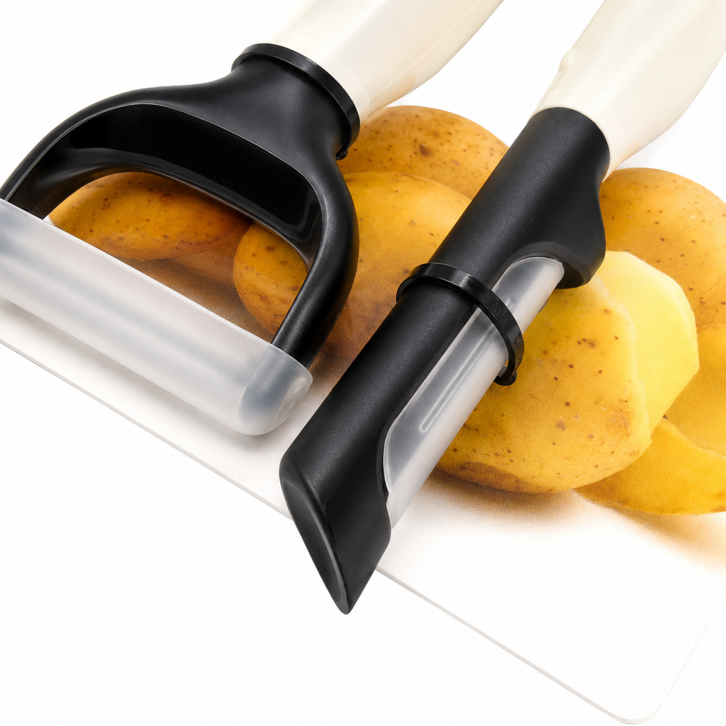 KitchenAid 2-Piece Vegetable Peeler Set with Blade Covers Y Peeler & Euro Peeler – Cream White