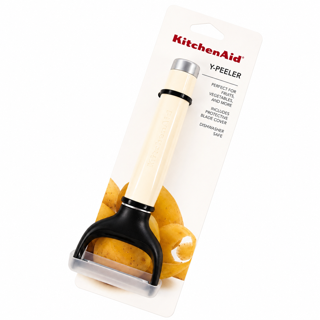 KitchenAid Y Peeler with Protective Blade Cover – Cream White, Dishwasher Safe Vegetable & Fruit Peeler