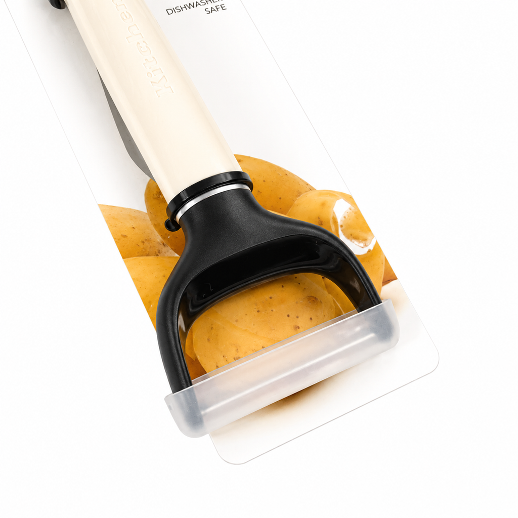 KitchenAid Y Peeler with Protective Blade Cover – Cream White, Dishwasher Safe Vegetable & Fruit Peeler