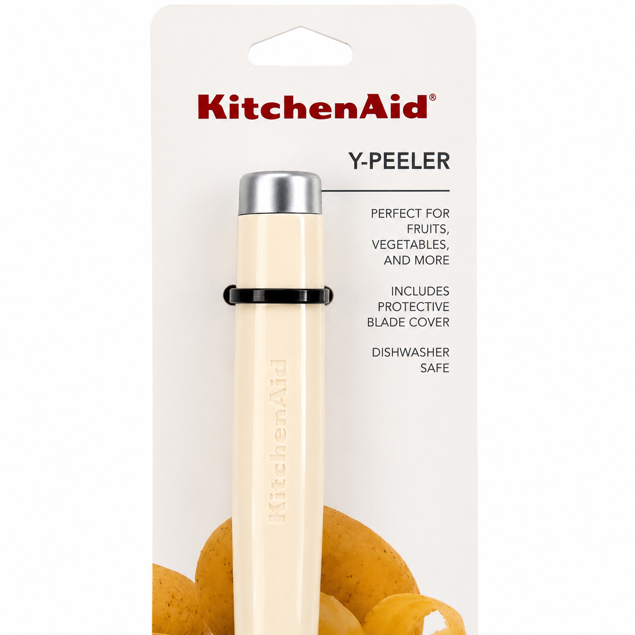 KitchenAid Y Peeler with Protective Blade Cover – Cream White, Dishwasher Safe Vegetable & Fruit Peeler