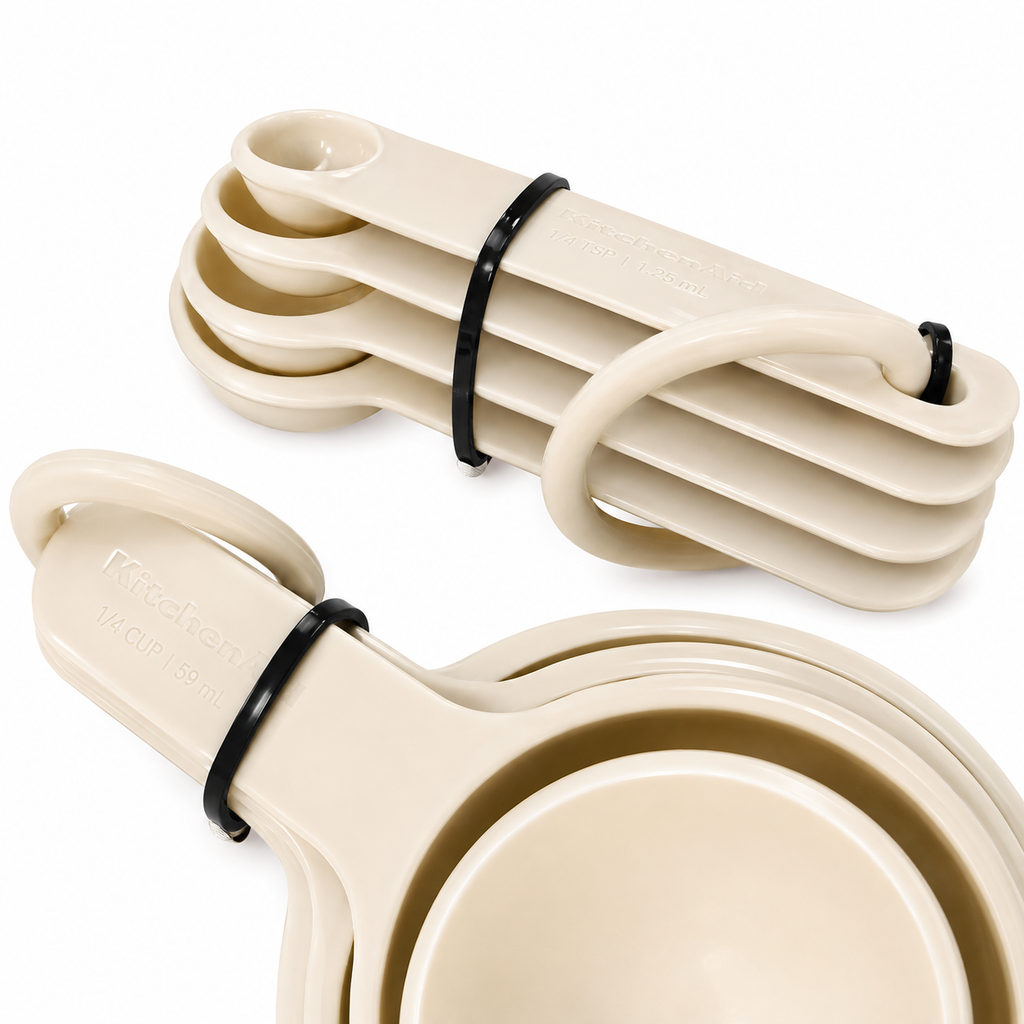 KitchenAid 9-Piece Measuring Cups & Spoons Set – Cream White, Dishwasher Safe
