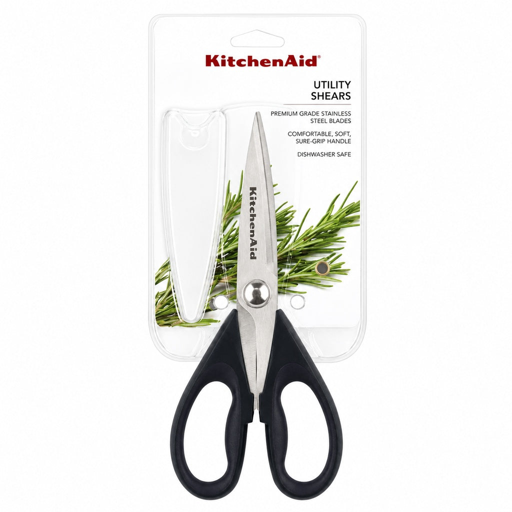 KitchenAid Navy Blue Kitchen Scissors Stainless-Steel Utility Shears with Protective Sheath