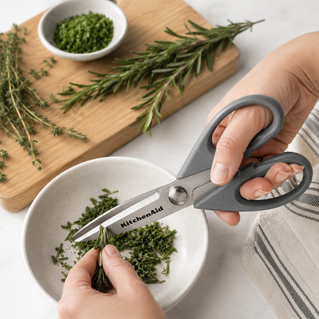KitchenAid Gray Kitchen Scissors Stainless-Steel Utility Shears with Protective Sheath
