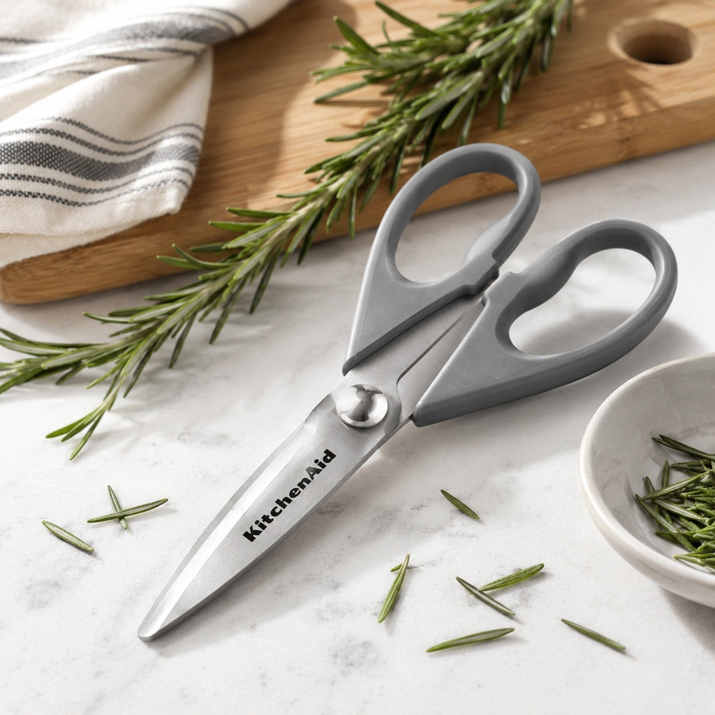 KitchenAid Gray Kitchen Scissors Stainless-Steel Utility Shears with Protective Sheath