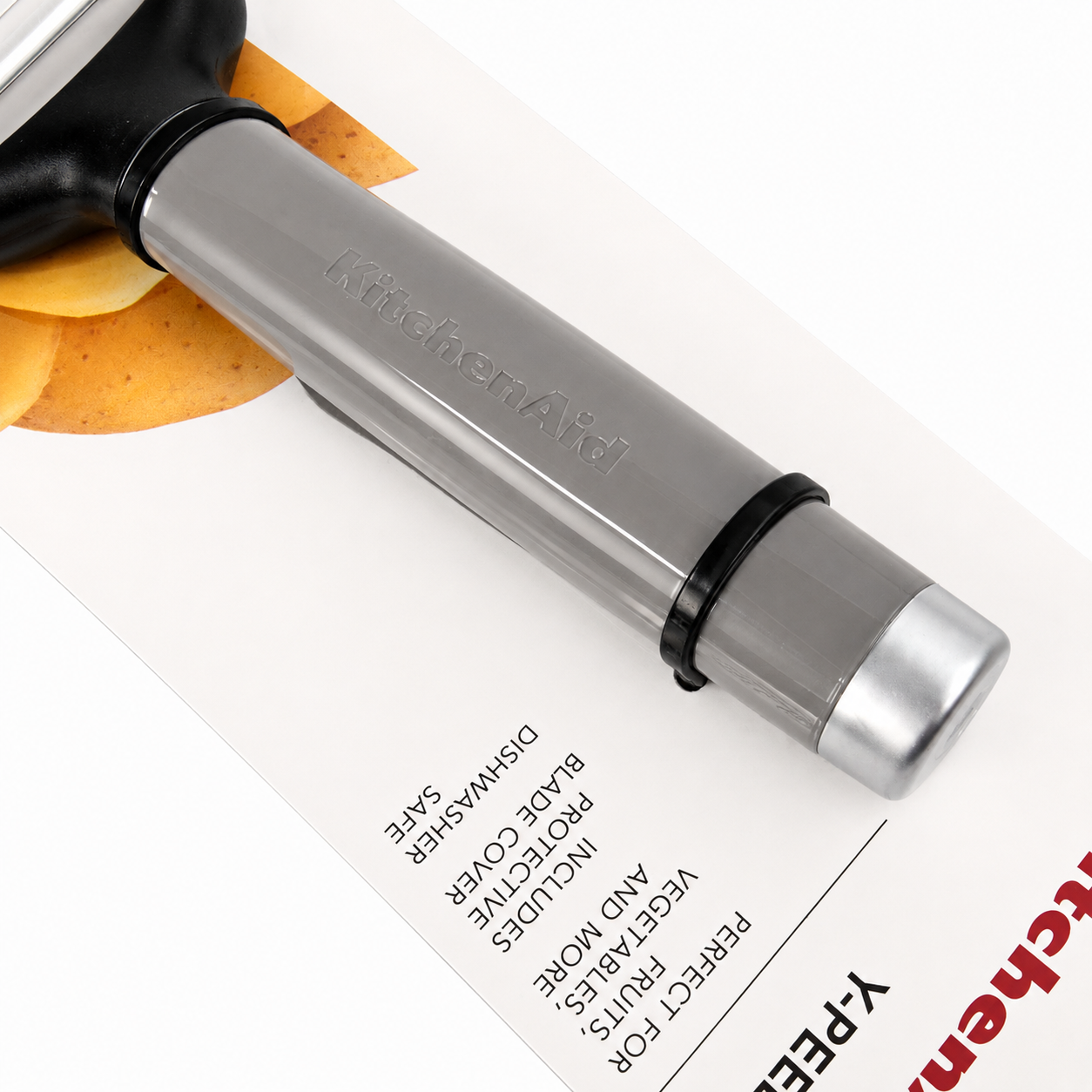 KitchenAid Y Peeler with Protective Blade Cover – Gray, Dishwasher Safe Vegetable & Fruit Peeler