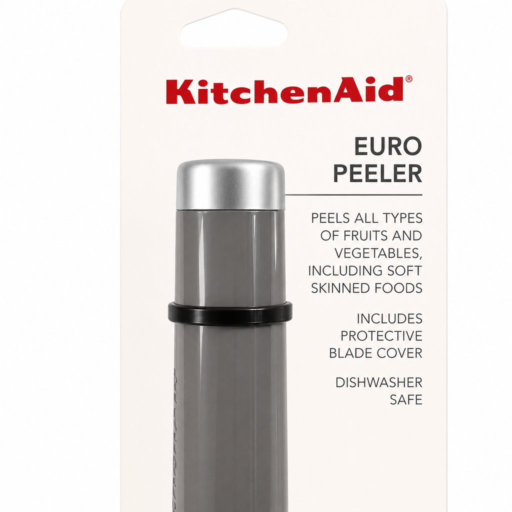 KitchenAid Euro Straight Peeler – Gray Fruit & Vegetable Peeler with Protective Blade Cover