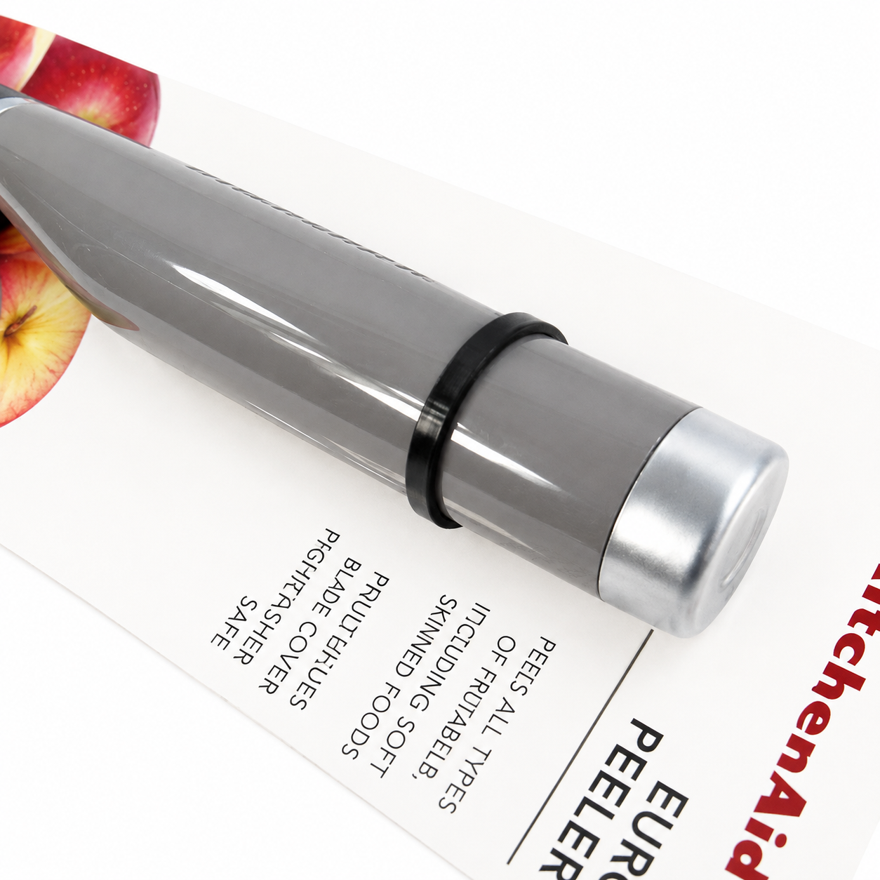 KitchenAid Euro Straight Peeler – Gray Fruit & Vegetable Peeler with Protective Blade Cover