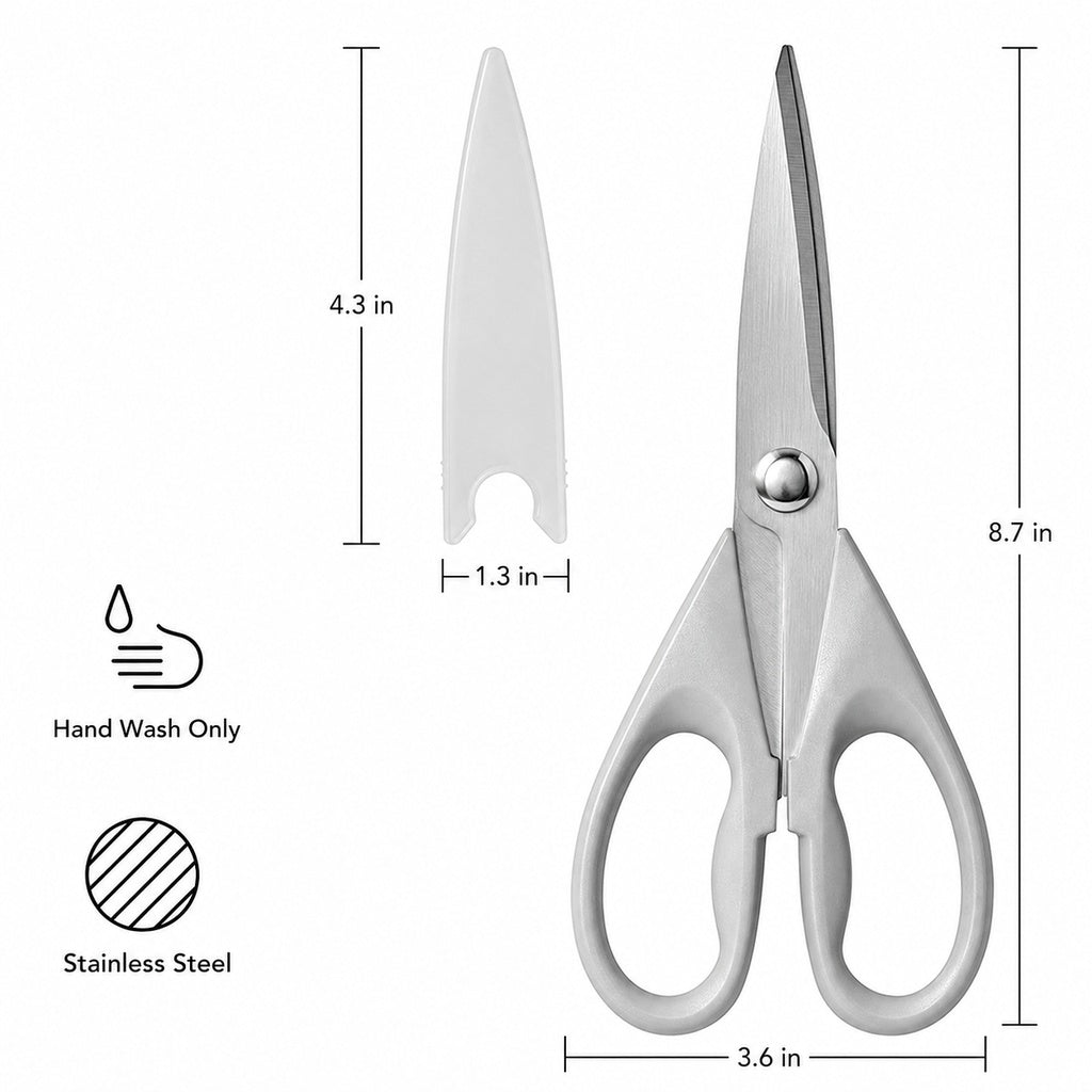 KitchenAid Light Blue Kitchen Scissors Stainless-Steel Utility Shears with Protective Sheath