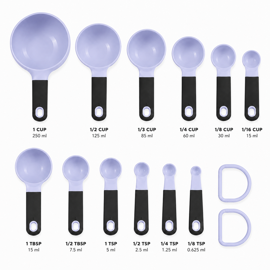 KitchenAid 9-Piece Measuring Cups & Spoons Set – Lavender Purple, Dishwasher Safe