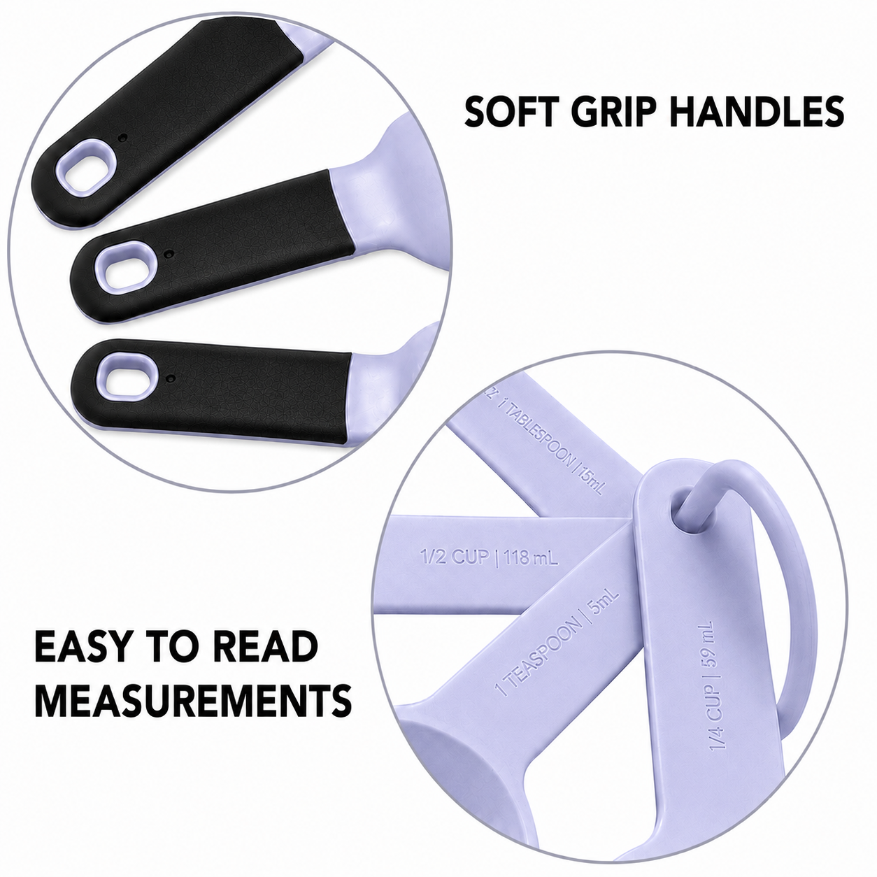 KitchenAid 9-Piece Measuring Cups & Spoons Set – Lavender Purple, Dishwasher Safe