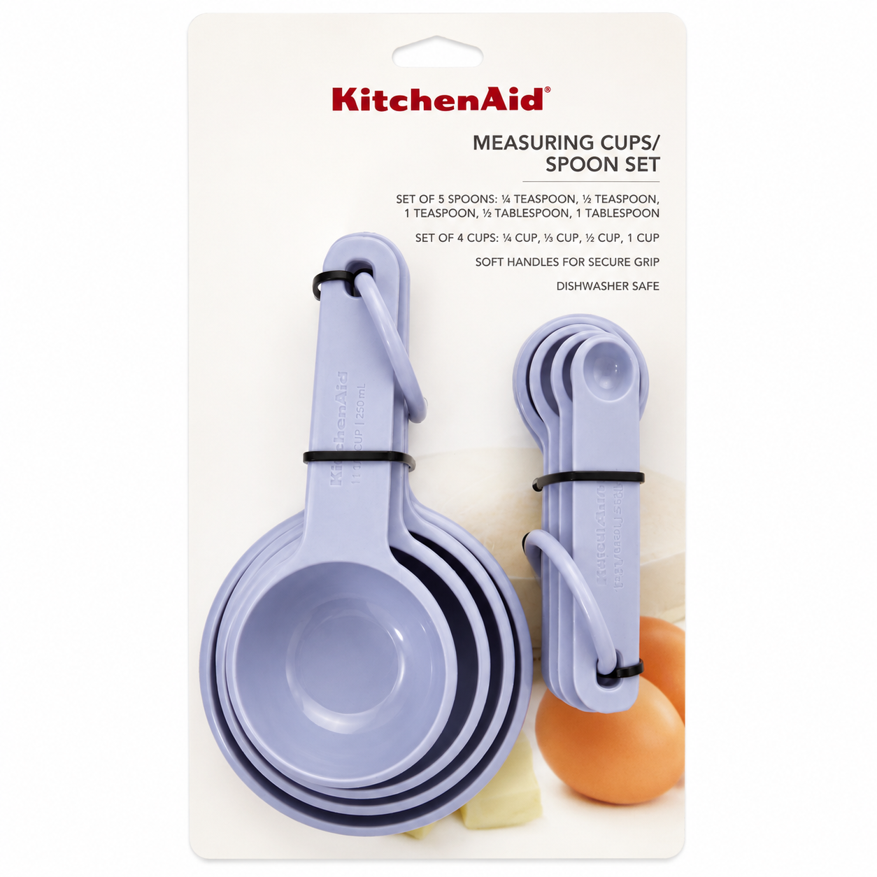KitchenAid 9-Piece Measuring Cups & Spoons Set – Lavender Purple, Dishwasher Safe