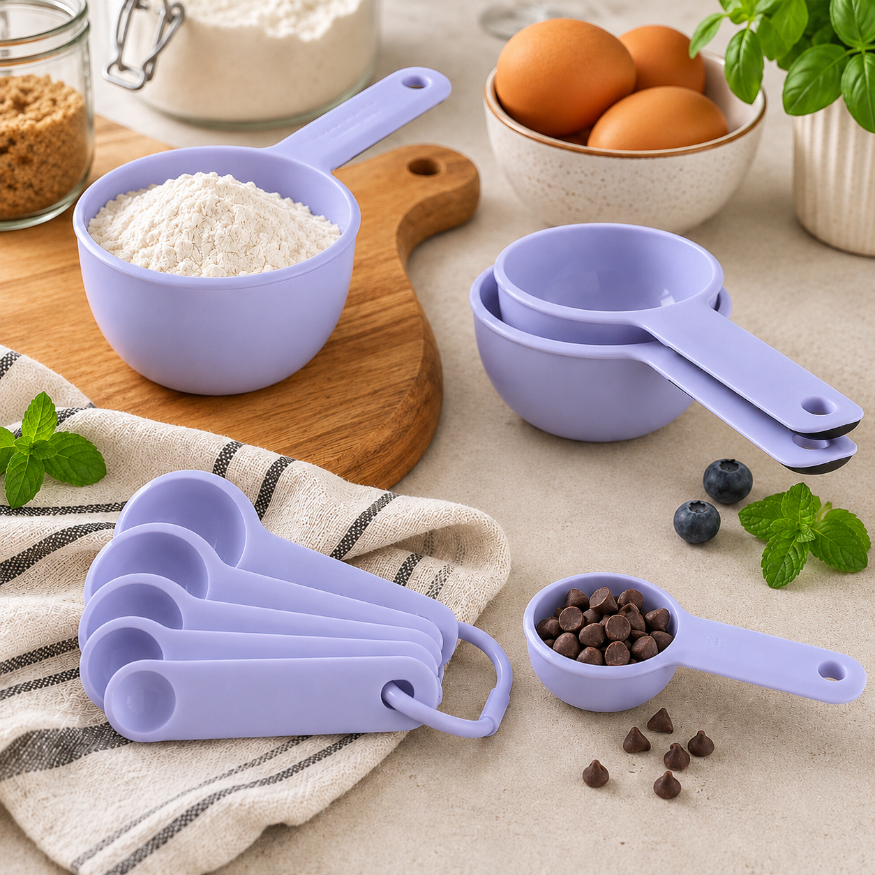 KitchenAid 9-Piece Measuring Cups & Spoons Set – Lavender Purple, Dishwasher Safe