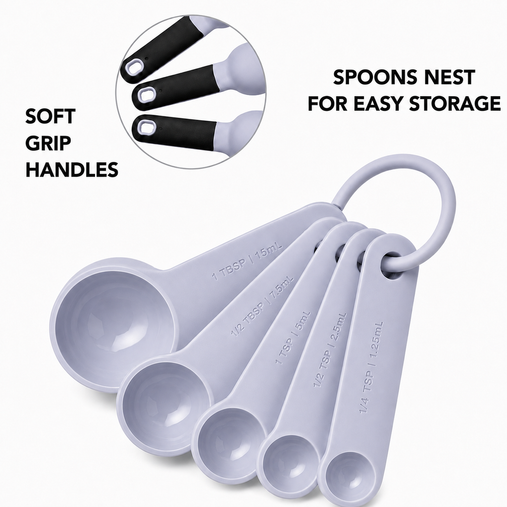 KitchenAid 5-Piece Measuring Spoon Set – Lavender Purple, Dishwasher Safe