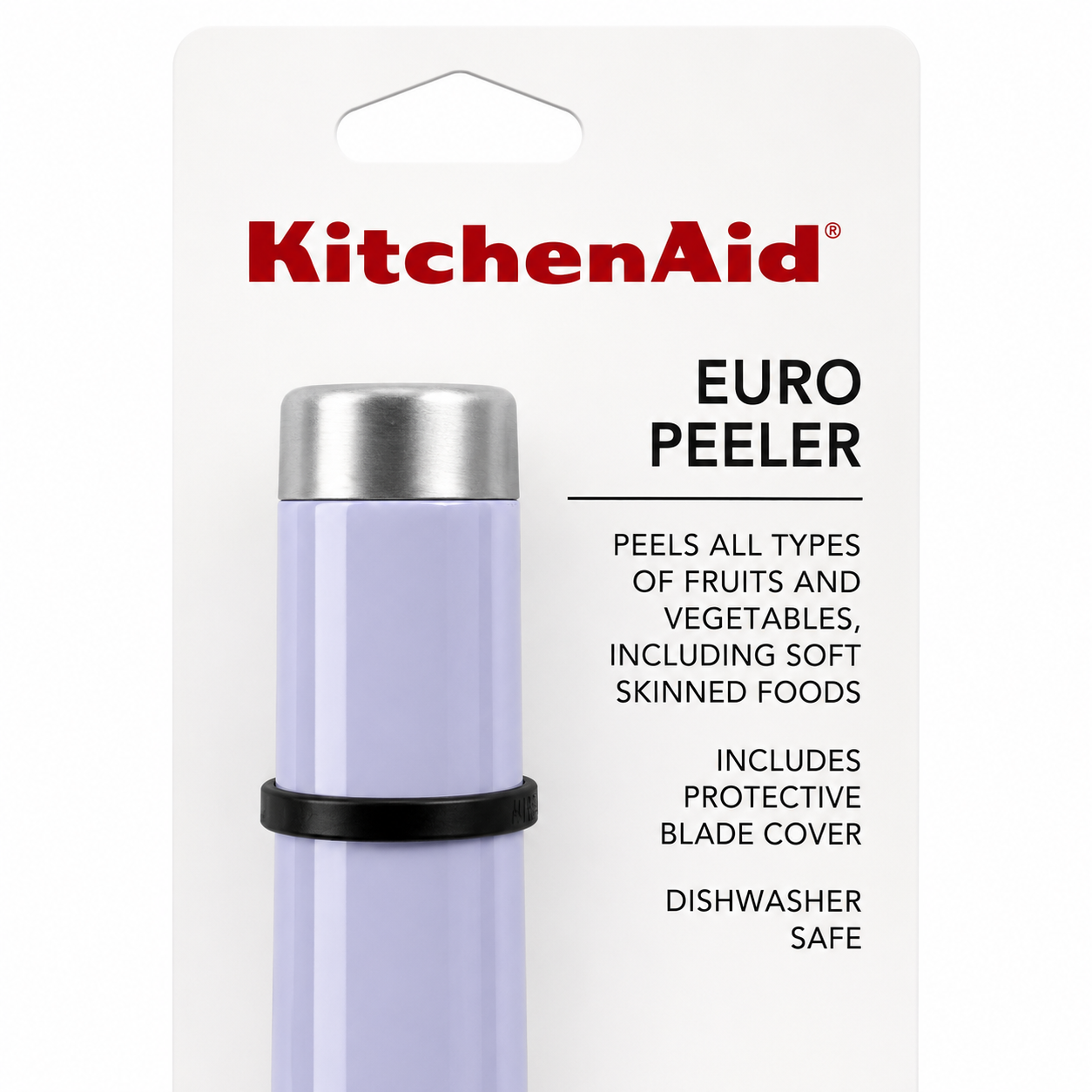 KitchenAid Euro Straight Peeler – Lavender Purple Fruit & Vegetable Peeler with Protective Blade Cover