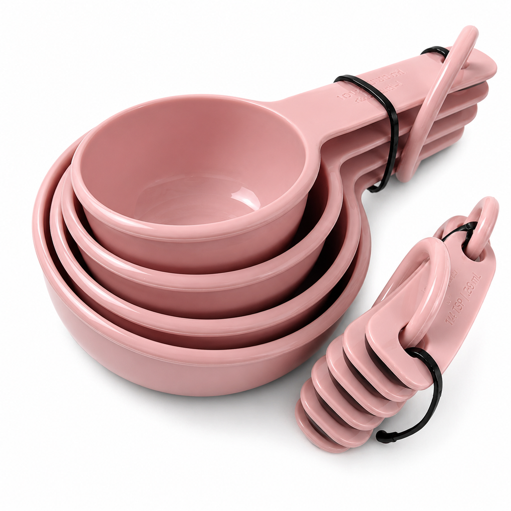 KitchenAid 9-Piece Measuring Cups & Spoons Set – Light Pink, Dishwasher Safe