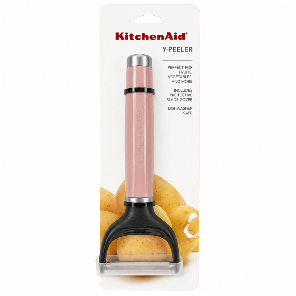 KitchenAid Y Peeler with Protective Blade Cover – Light Pink, Dishwasher Safe Vegetable & Fruit Peeler