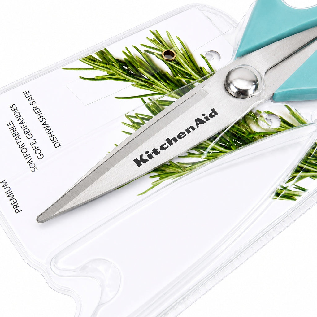 KitchenAid Teal Green Kitchen Scissors Stainless-Steel Utility Shears with Protective Sheath