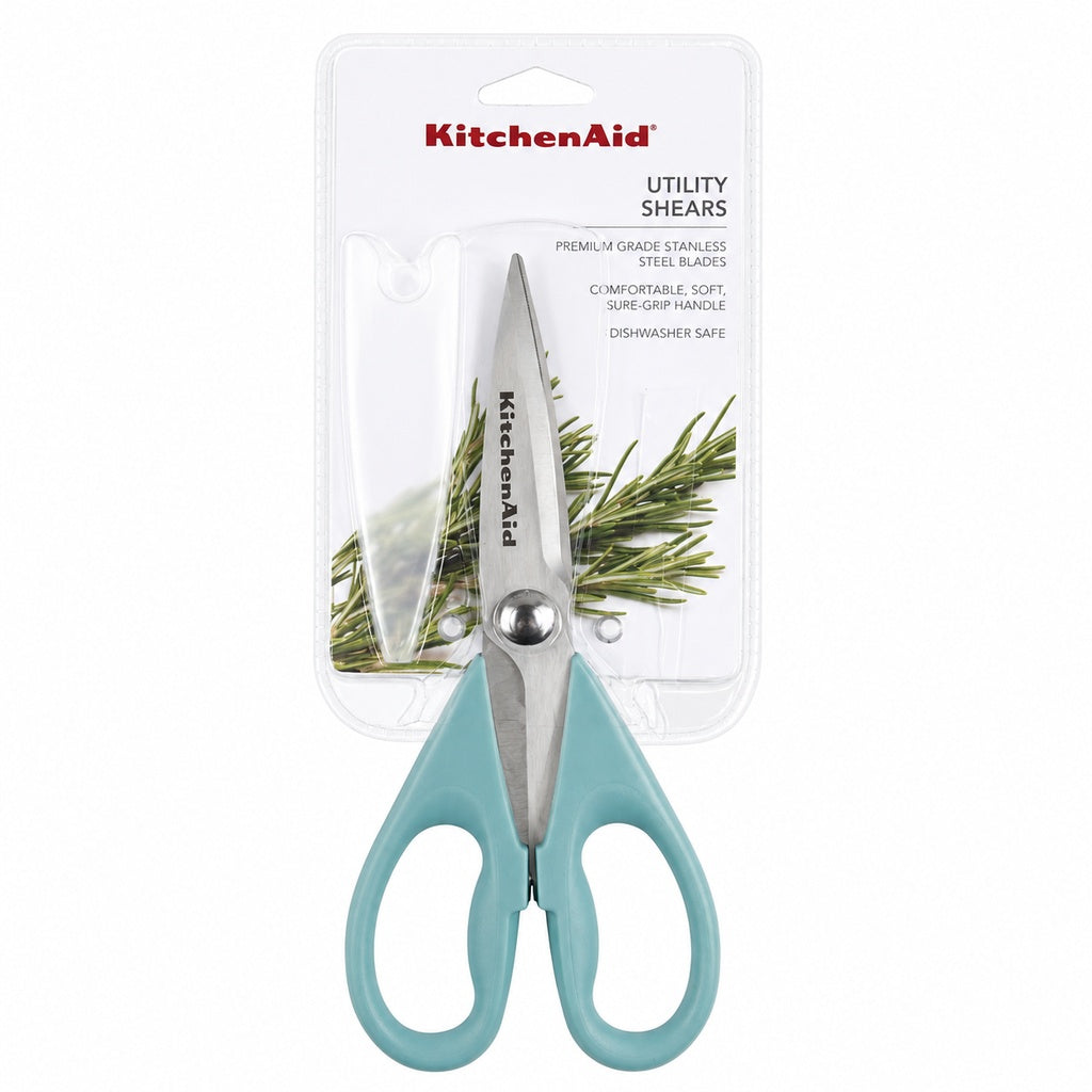 KitchenAid Teal Green Kitchen Scissors Stainless-Steel Utility Shears with Protective Sheath