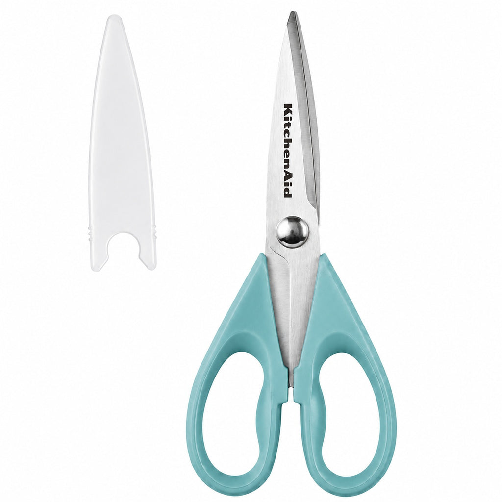 KitchenAid Teal Green Kitchen Scissors Stainless-Steel Utility Shears with Protective Sheath