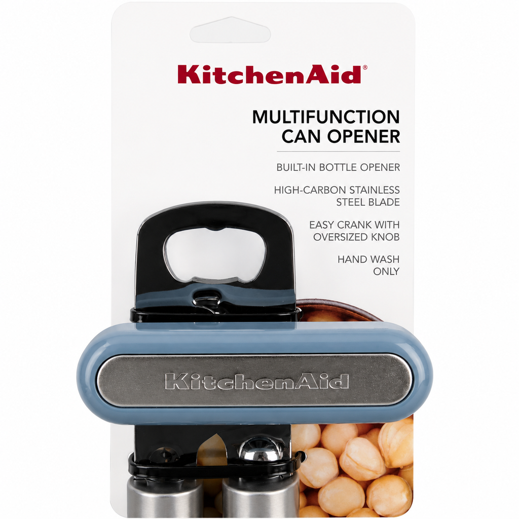 KitchenAid Multifunction Can Opener with Built-In Bottle Opener – Blue