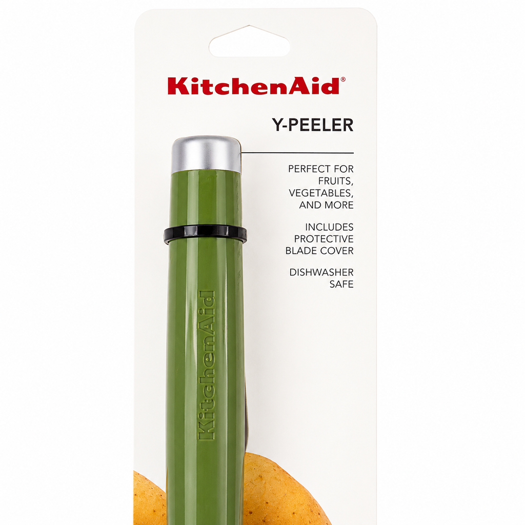 KitchenAid Y Peeler with Protective Blade Cover – Olive Green, Dishwasher Safe Vegetable & Fruit Peeler