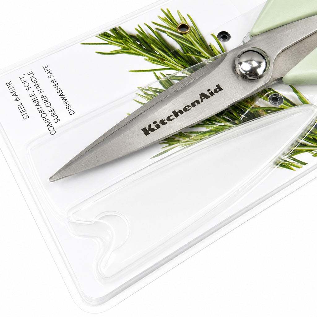 KitchenAid Pistachio Green Kitchen Scissors Stainless-Steel Utility Shears with Protective Sheath