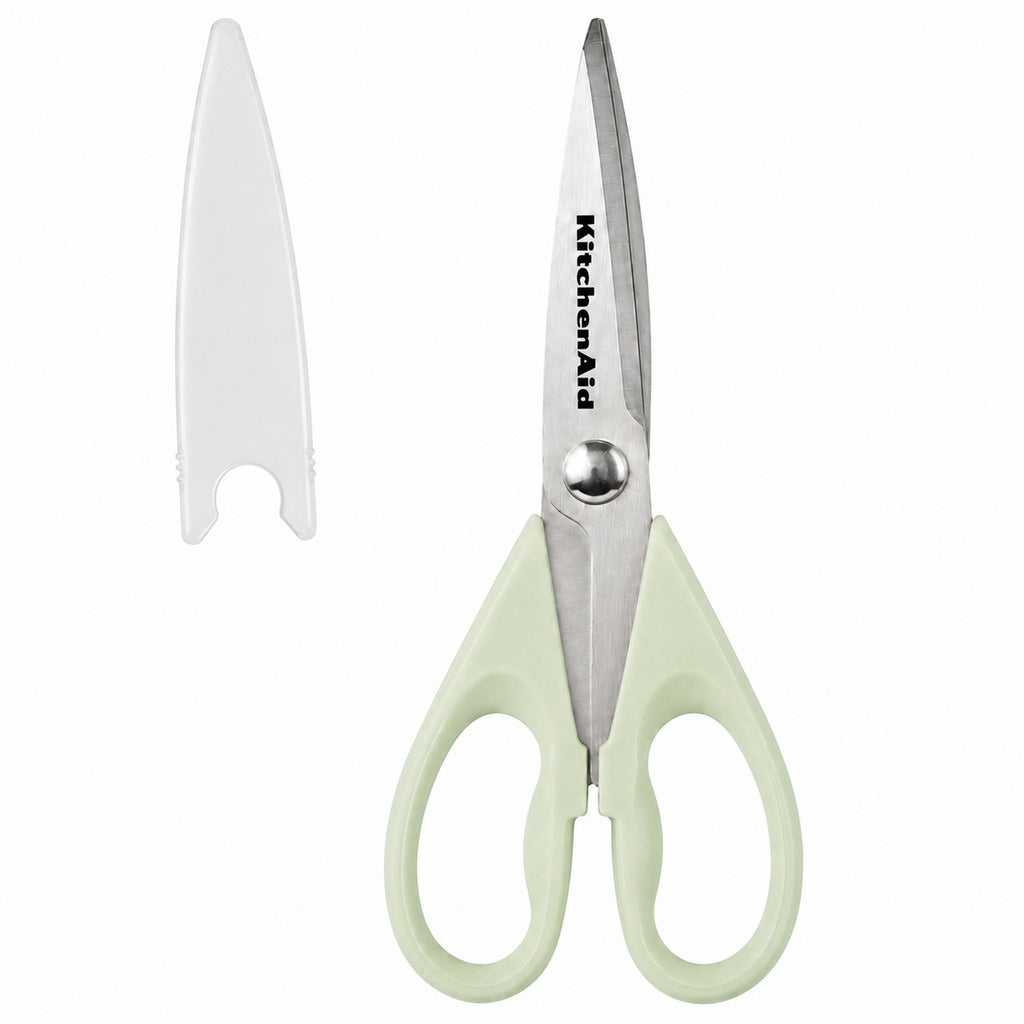 KitchenAid Pistachio Green Kitchen Scissors Stainless-Steel Utility Shears with Protective Sheath