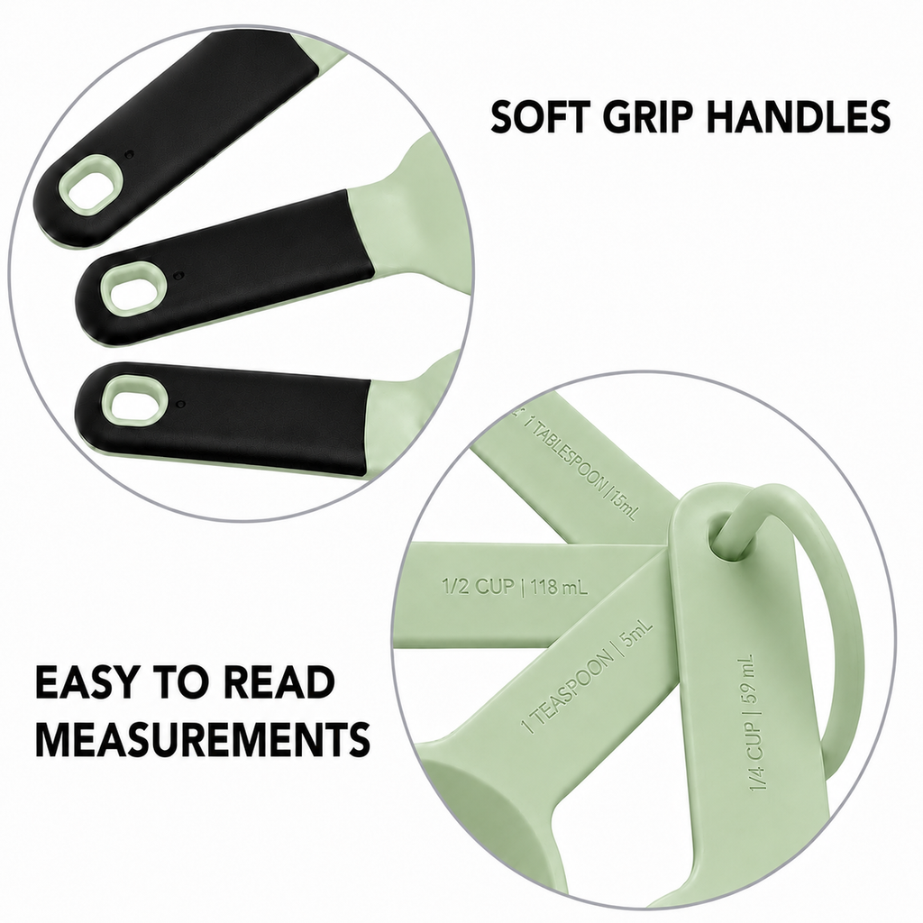 KitchenAid 9-Piece Measuring Cups & Spoons Set – Pistachio Green, Dishwasher Safe