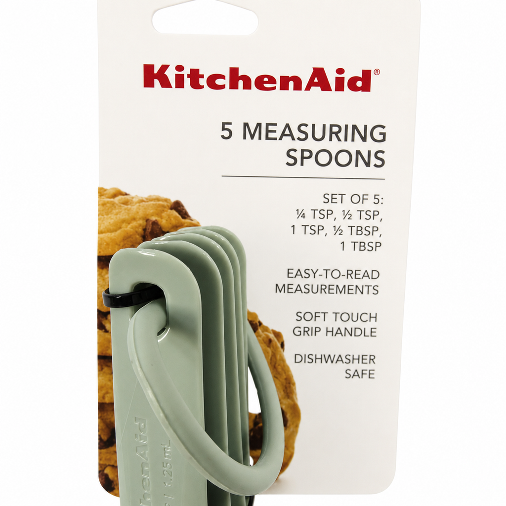 KitchenAid 5-Piece Measuring Spoon Set – Pistachio Green, Dishwasher Safe