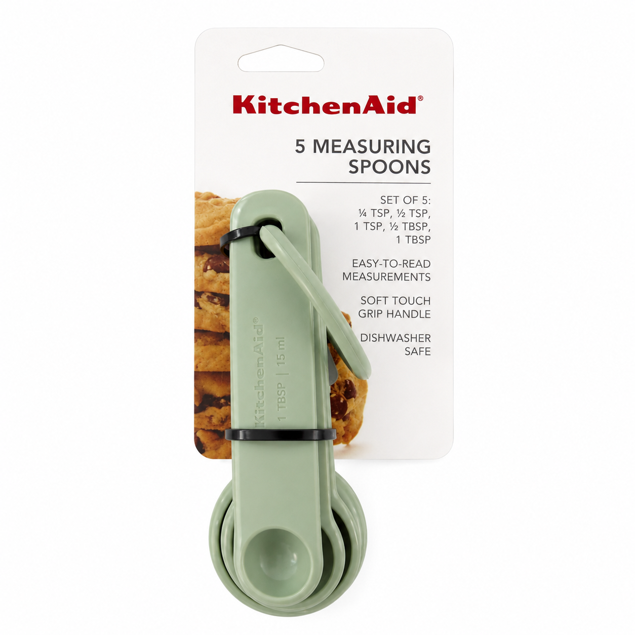 KitchenAid 5-Piece Measuring Spoon Set – Pistachio Green, Dishwasher Safe