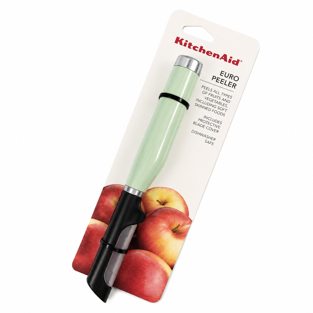 KitchenAid Euro Straight Peeler – Pistachio Green Fruit & Vegetable Peeler with Protective Blade Cover