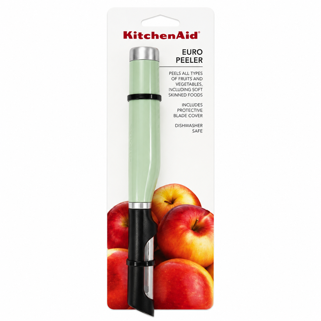 KitchenAid Euro Straight Peeler – Pistachio Green Fruit & Vegetable Peeler with Protective Blade Cover