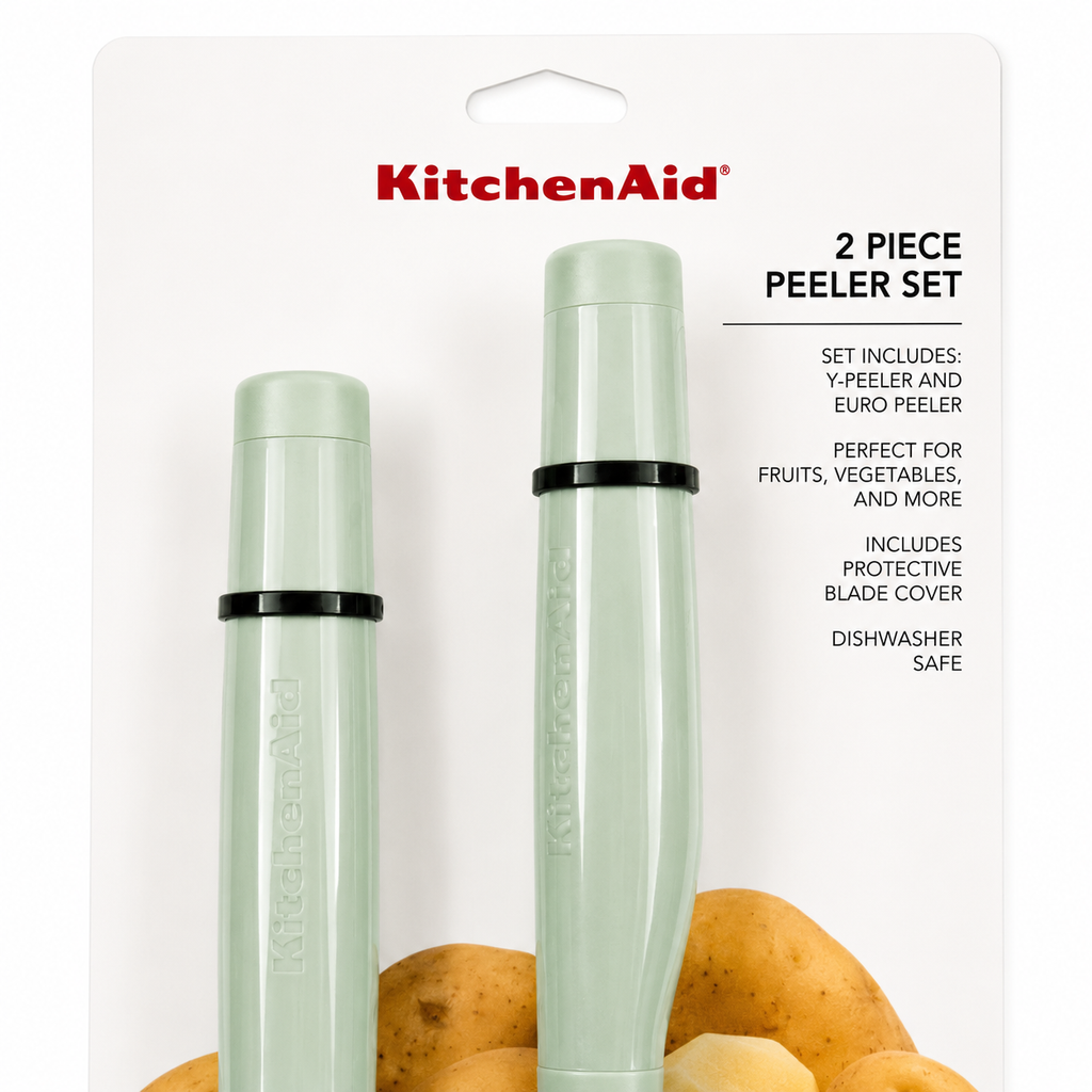 KitchenAid 2-Piece Vegetable Peeler Set with Blade Covers Y Peeler & Euro Peeler – Pistachio Green