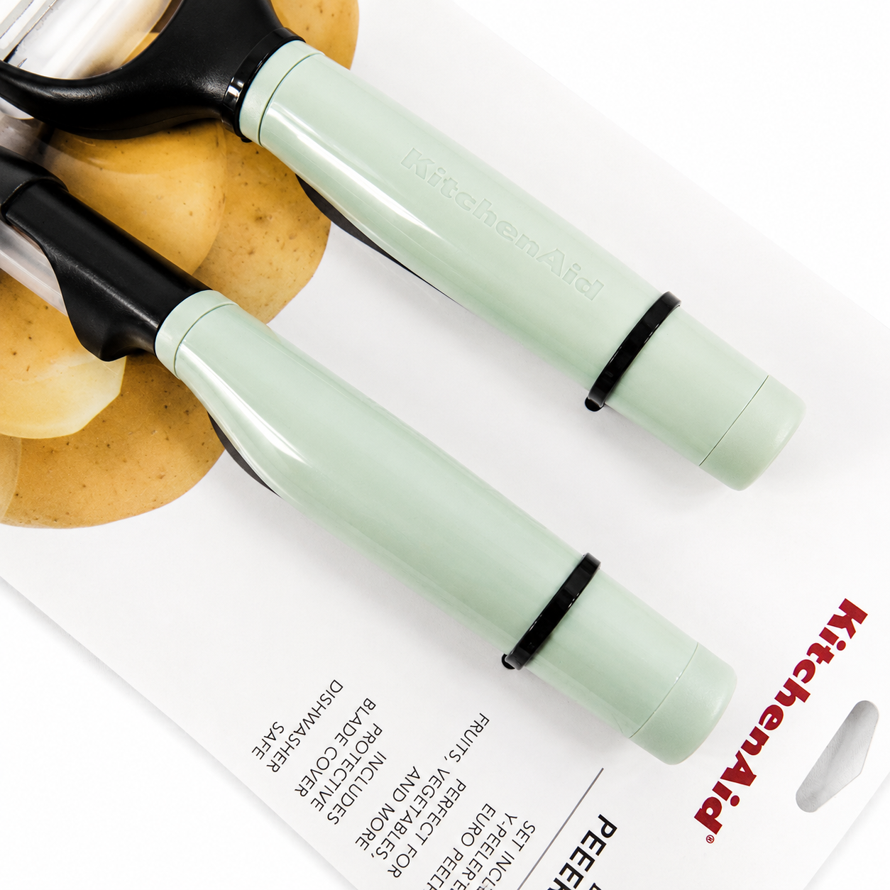 KitchenAid 2-Piece Vegetable Peeler Set with Blade Covers Y Peeler & Euro Peeler – Pistachio Green
